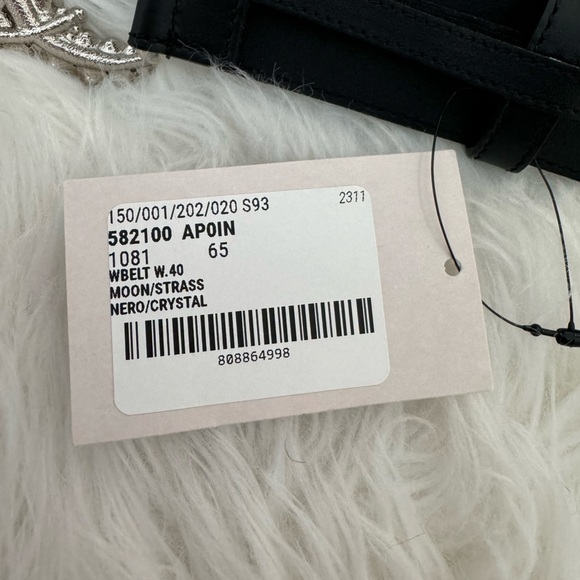 Gucci crystal GG leather belt with double G buckle - Picture 6 of 11